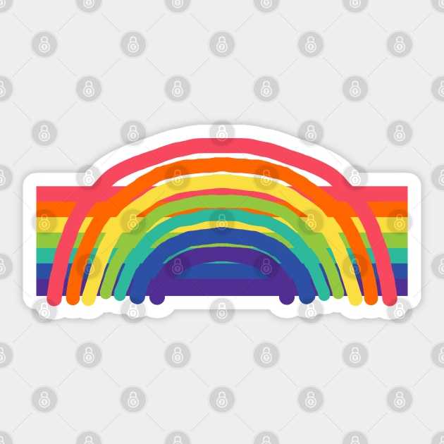 Rainbows Arc and Stripes Sticker by ellenhenryart